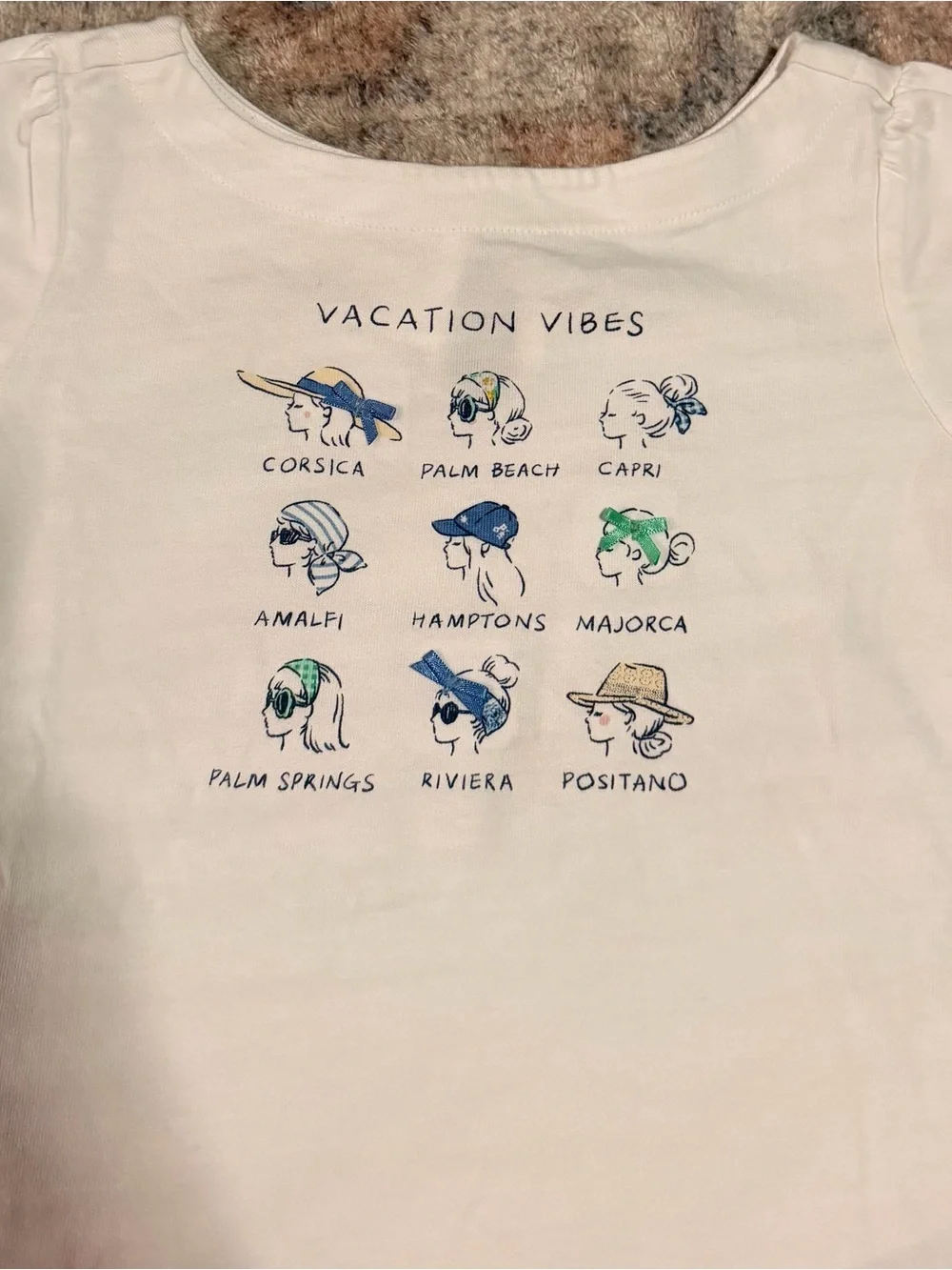 Janie and Jack Toddler  Vacation Vibes Graphic Long Sleeve Top - white size 4T